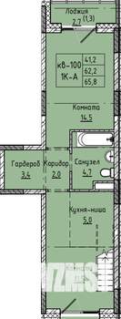 3-к квартира, строящийся дом, 66м2, 1/12 этаж