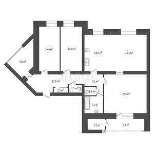 4-к квартира, вторичка, 128м2, 4/9 этаж