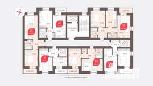 1-к квартира, строящийся дом, 45м2, 9/9 этаж