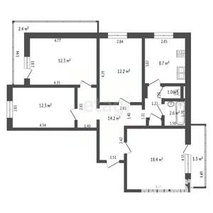 4-к квартира, вторичка, 82м2, 3/9 этаж