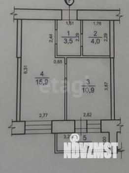 2-к квартира, вторичка, 39м2, 11/16 этаж