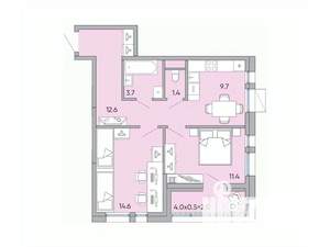 2-к квартира, вторичка, 56м2, 12/18 этаж