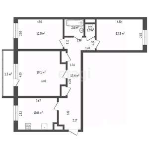 3-к квартира, вторичка, 71м2, 5/5 этаж