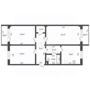 3-к квартира, вторичка, 67м2, 2/5 этаж