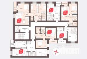 3-к квартира, строящийся дом, 85м2, 4/9 этаж