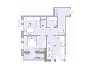 2-к квартира, вторичка, 56м2, 17/18 этаж