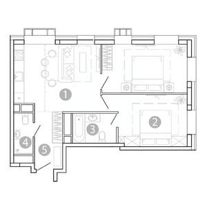 2-к квартира, вторичка, 58м2, 4/15 этаж