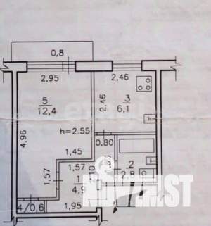 1-к квартира, вторичка, 30м2, 4/5 этаж