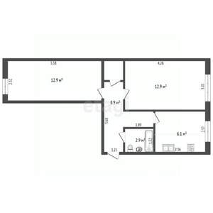 2-к квартира, вторичка, 44м2, 5/5 этаж
