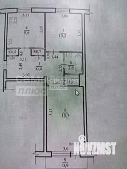 2-к квартира, вторичка, 52м2, 1/5 этаж