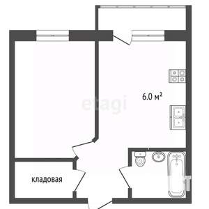 1-к квартира, вторичка, 36м2, 5/9 этаж