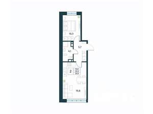 2-к квартира, вторичка, 40м2, 3/10 этаж