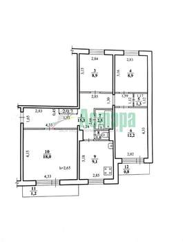 4-к квартира, вторичка, 78м2, 6/9 этаж