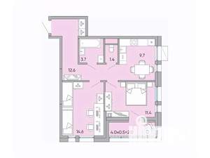 2-к квартира, вторичка, 56м2, 16/18 этаж