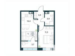 1-к квартира, вторичка, 37м2, 15/18 этаж