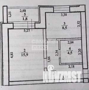 1-к квартира, вторичка, 38м2, 3/3 этаж