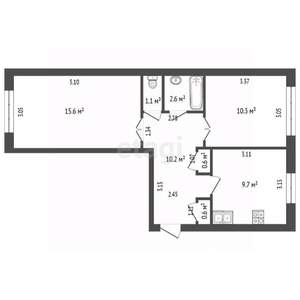 2-к квартира, вторичка, 50м2, 1/5 этаж