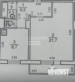 1-к квартира, вторичка, 40м2, 3/9 этаж
