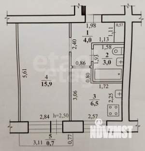 1-к квартира, вторичка, 30м2, 2/5 этаж