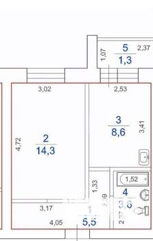1-к квартира, вторичка, 32м2, 2/2 этаж