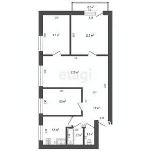 4-к квартира, вторичка, 62м2, 5/5 этаж