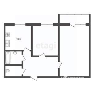 2-к квартира, вторичка, 47м2, 7/9 этаж