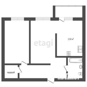 2-к квартира, вторичка, 61м2, 7/9 этаж