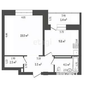 1-к квартира, вторичка, 40м2, 15/16 этаж