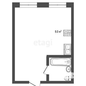 Студия квартира, вторичка, 27м2, 1/5 этаж