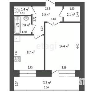 1-к квартира, вторичка, 35м2, 4/9 этаж