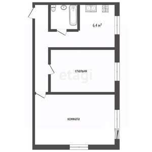 2-к квартира, вторичка, 47м2, 1/5 этаж