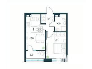1-к квартира, вторичка, 38м2, 15/18 этаж