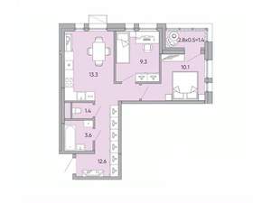 2-к квартира, вторичка, 52м2, 8/10 этаж