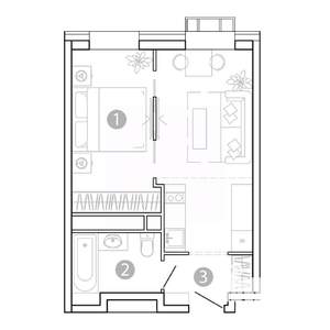 1-к квартира, вторичка, 34м2, 2/15 этаж