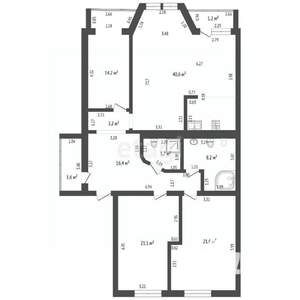 4-к квартира, вторичка, 129м2, 3/4 этаж