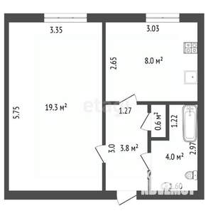 1-к квартира, вторичка, 36м2, 4/5 этаж