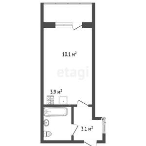 Студия квартира, вторичка, 23м2, 4/10 этаж