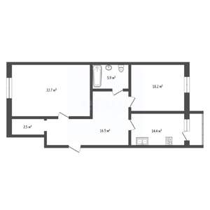2-к квартира, вторичка, 83м2, 13/16 этаж