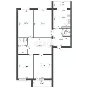 4-к квартира, вторичка, 119м2, 10/18 этаж